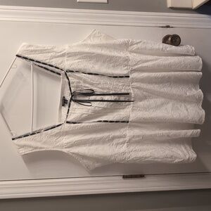 New Torrid Peplum Challis Eyelet Square Neck Cloud Dancer Tank Corset Sz 3 22/24